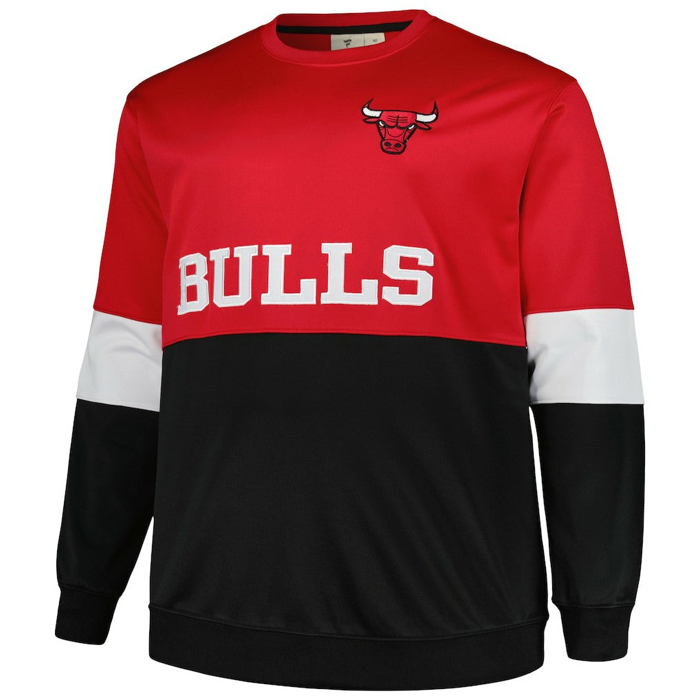 Chicago Bulls Big & Tall Split Pullover Sweatshirt Red/Black
