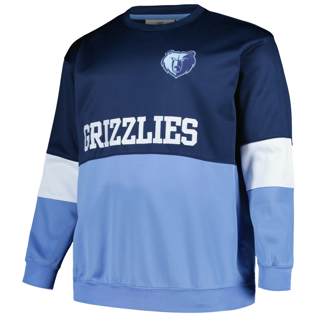 Memphis Grizzlies Big & Tall Split Pullover Sweatshirt Navy/Light Blue