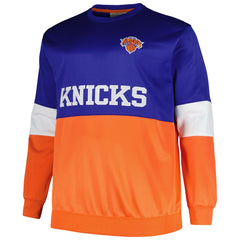 New York Knicks Big & Tall Split Pullover Sweatshirt Blue/Orange
