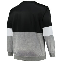 Brooklyn Nets Big & Tall Split Pullover Sweatshirt Black/Heather Gray