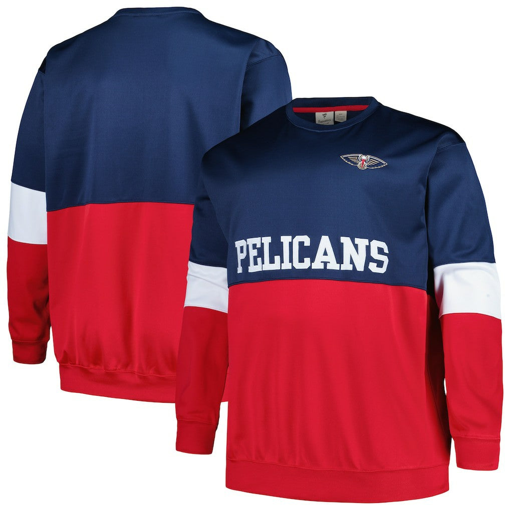 New Orleans Pelicans Big & Tall Split Pullover Sweatshirt Navy/Red