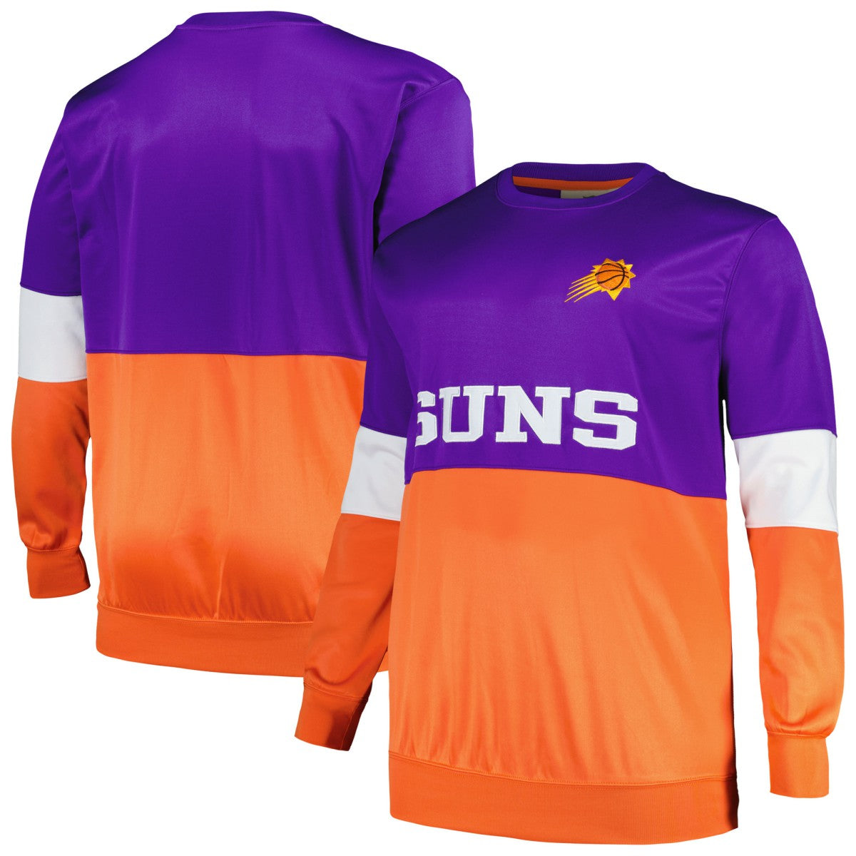 Phoenix Suns Big & Tall Split Pullover Sweatshirt Purple/Orange