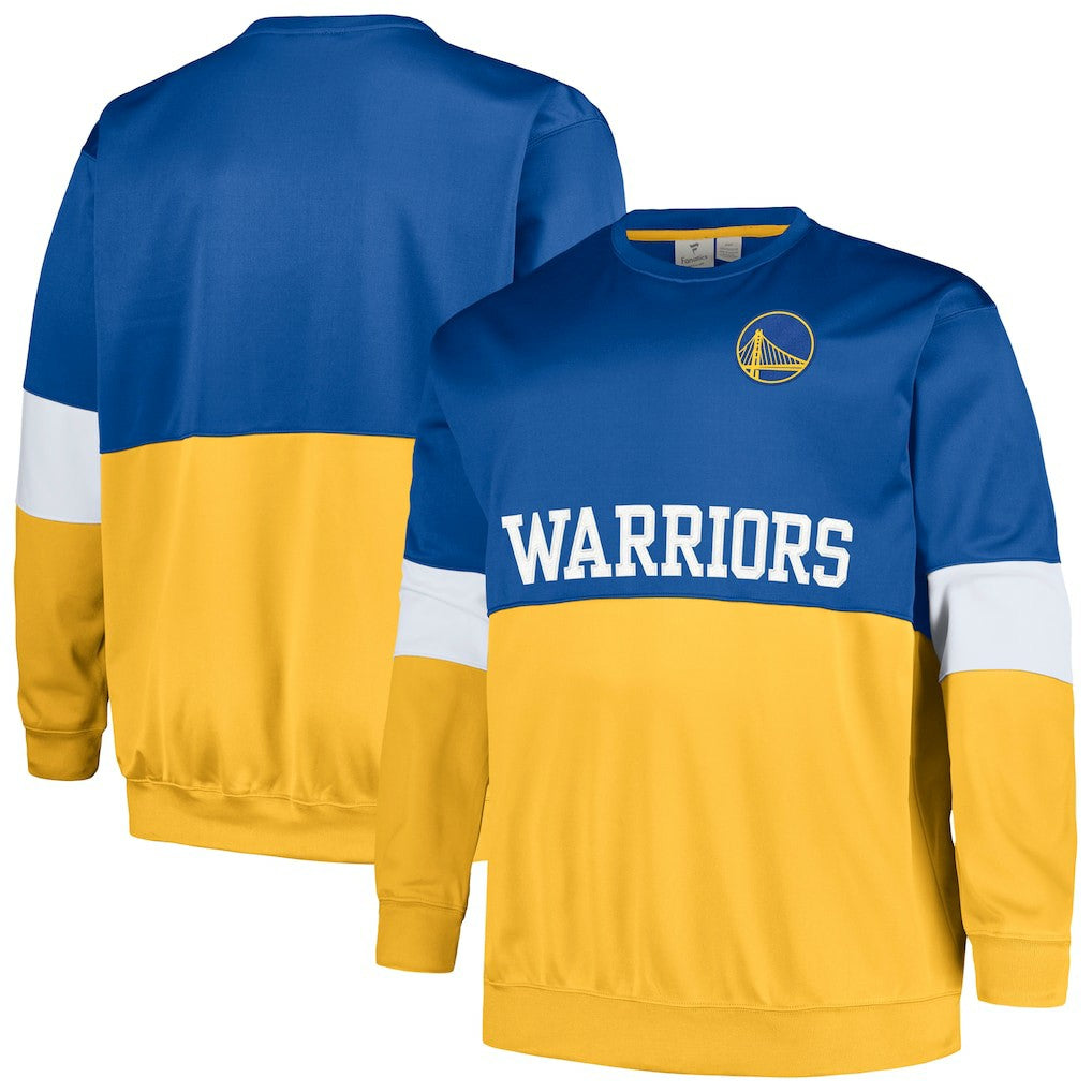 Golden State Warriors Big & Tall Split Pullover Sweatshirt Royal/Gold