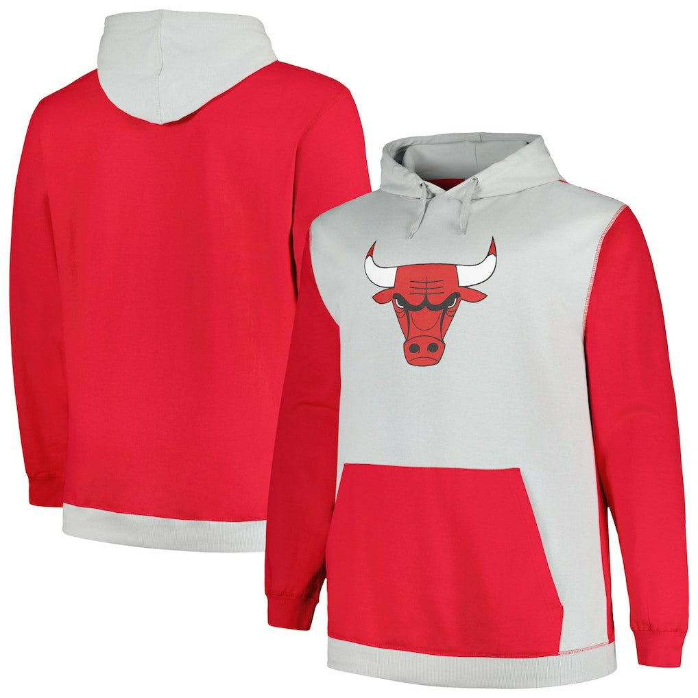 Chicago Bulls Big & Tall Primary Arctic Pullover Hoodie Red/Silver