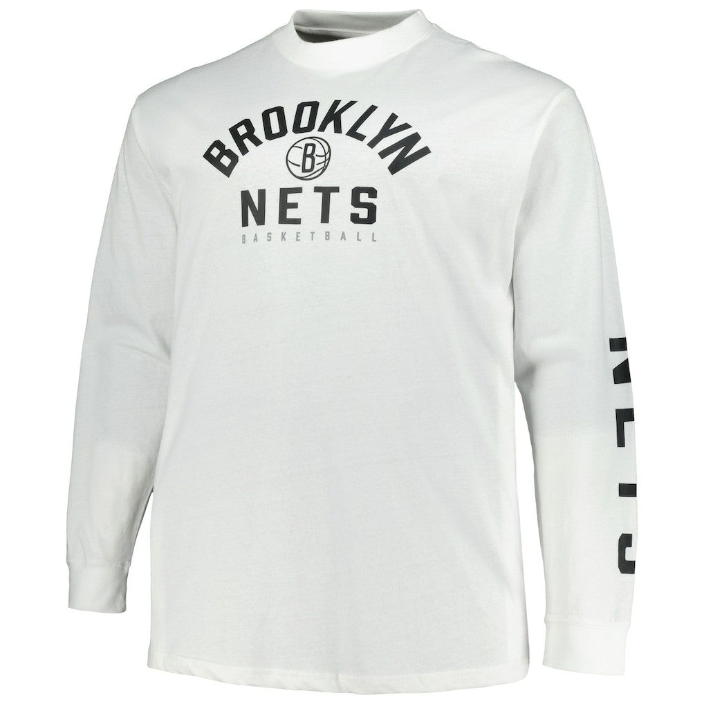 Brooklyn Nets Big & Tall Short Sleeve & Long Sleeve T-Shirt Set Black/White
