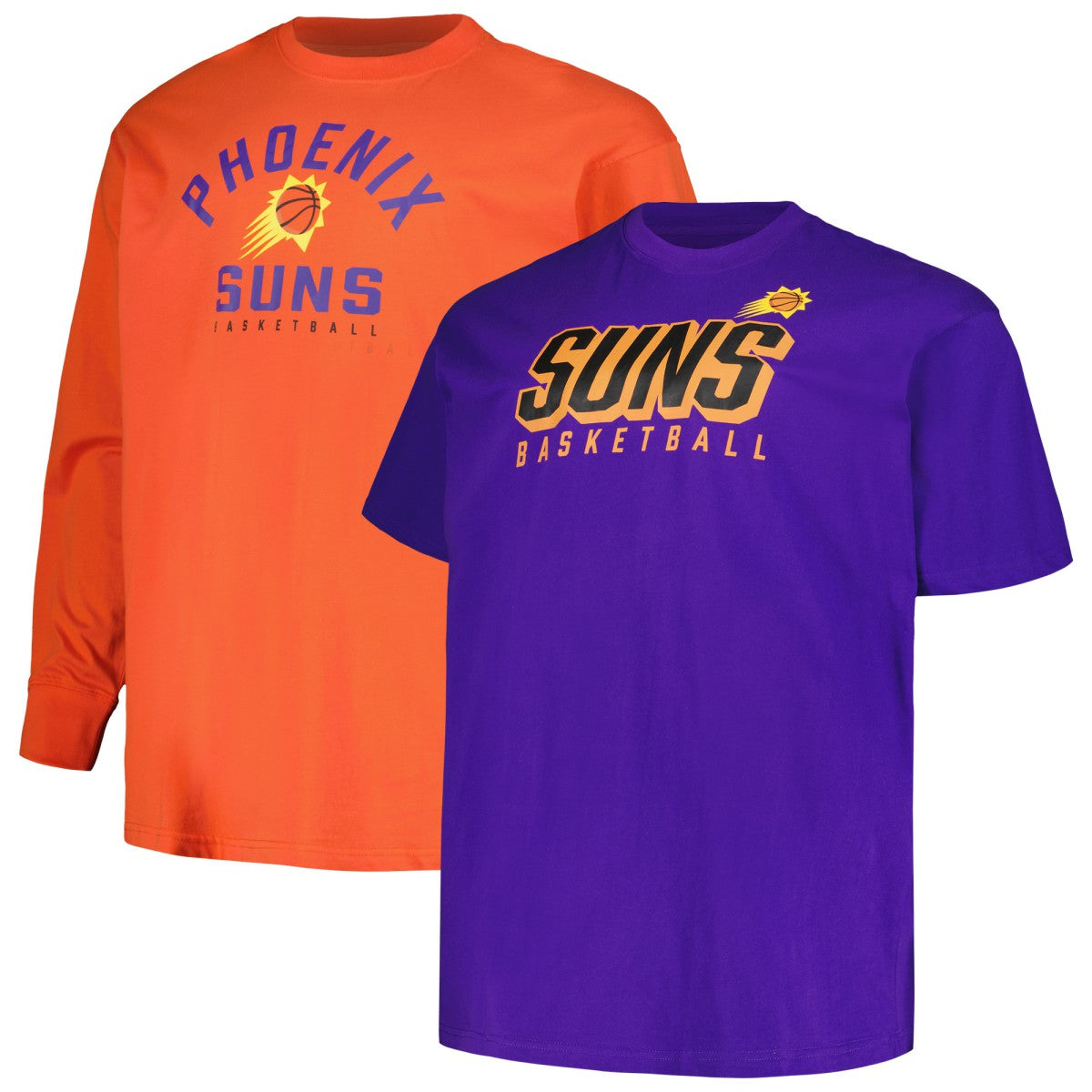 Phoenix Suns Big & Tall Short Sleeve & Long Sleeve T-Shirt Set Purple/Orange