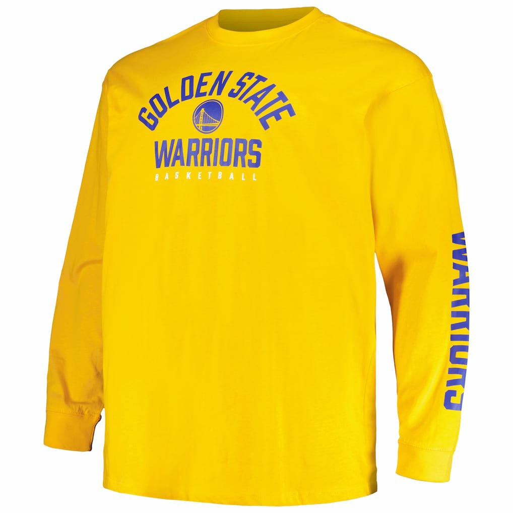 Golden State Warriors Big & Tall Short Sleeve & Long Sleeve T-Shirt Set Royal/Gold