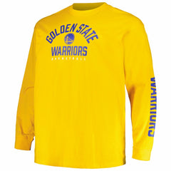 Golden State Warriors Big & Tall Short Sleeve & Long Sleeve T-Shirt Set Royal/Gold
