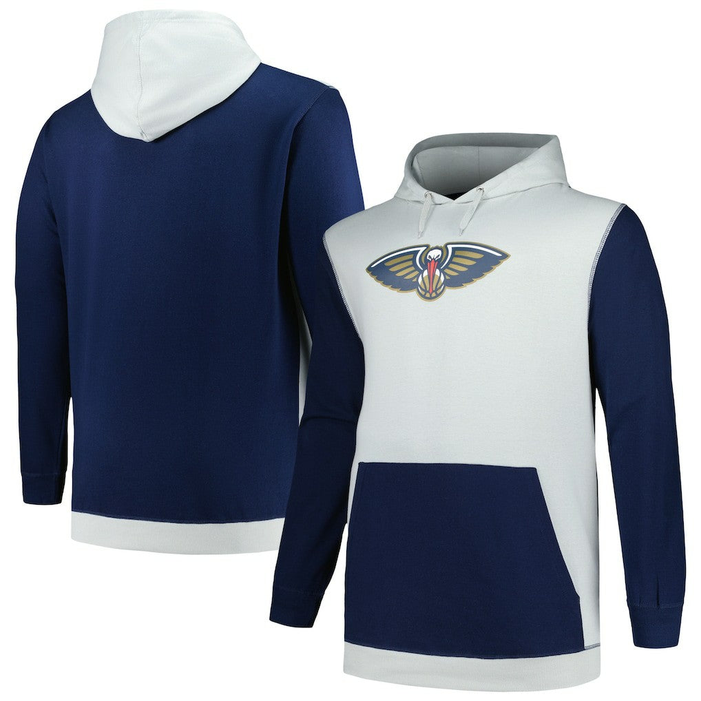 New Orleans Pelicans Big & Tall Primary Arctic Pullover Hoodie Navy/Silver
