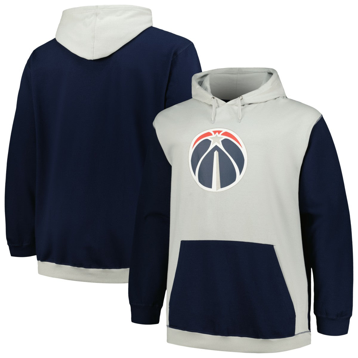 Washington Wizards Big & Tall Primary Arctic Pullover Hoodie Navy/Silver