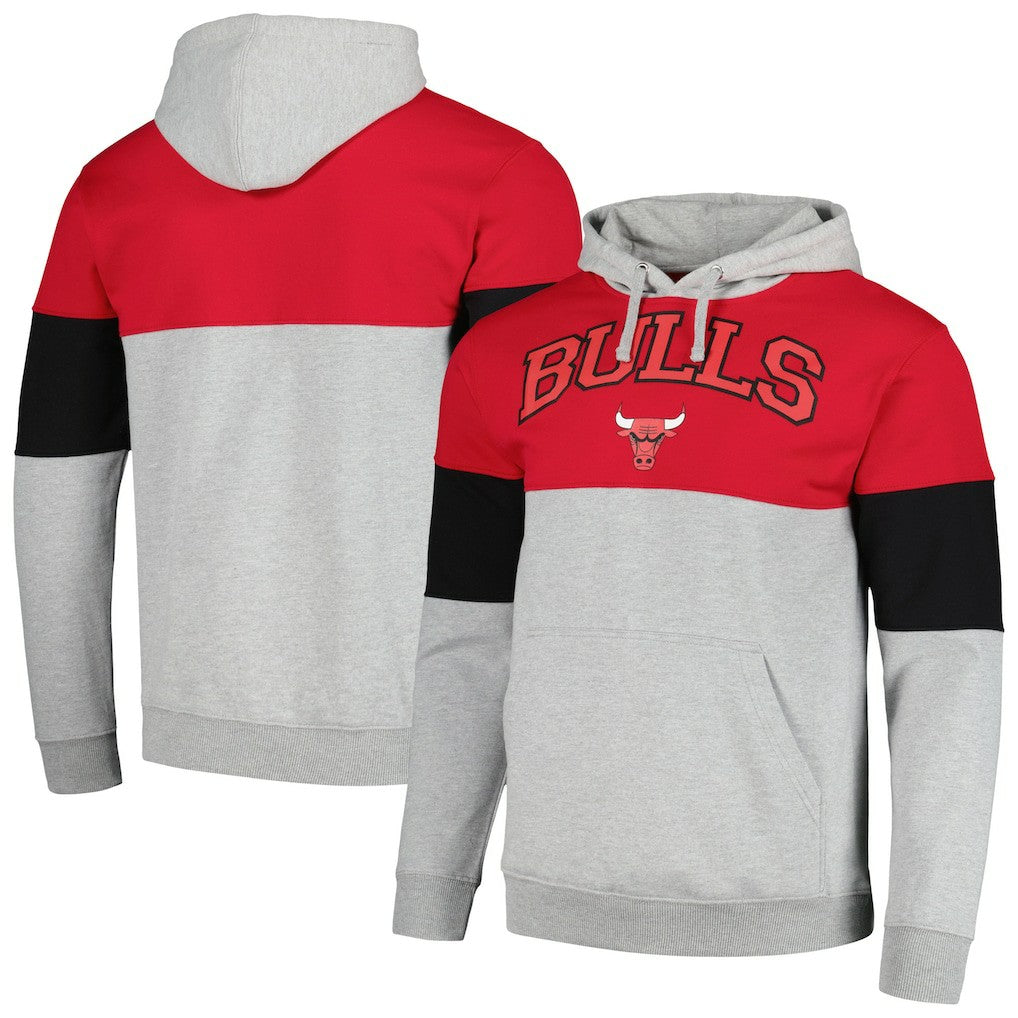 Chicago Bulls Contrast Pieced Pullover Hoodie Red
