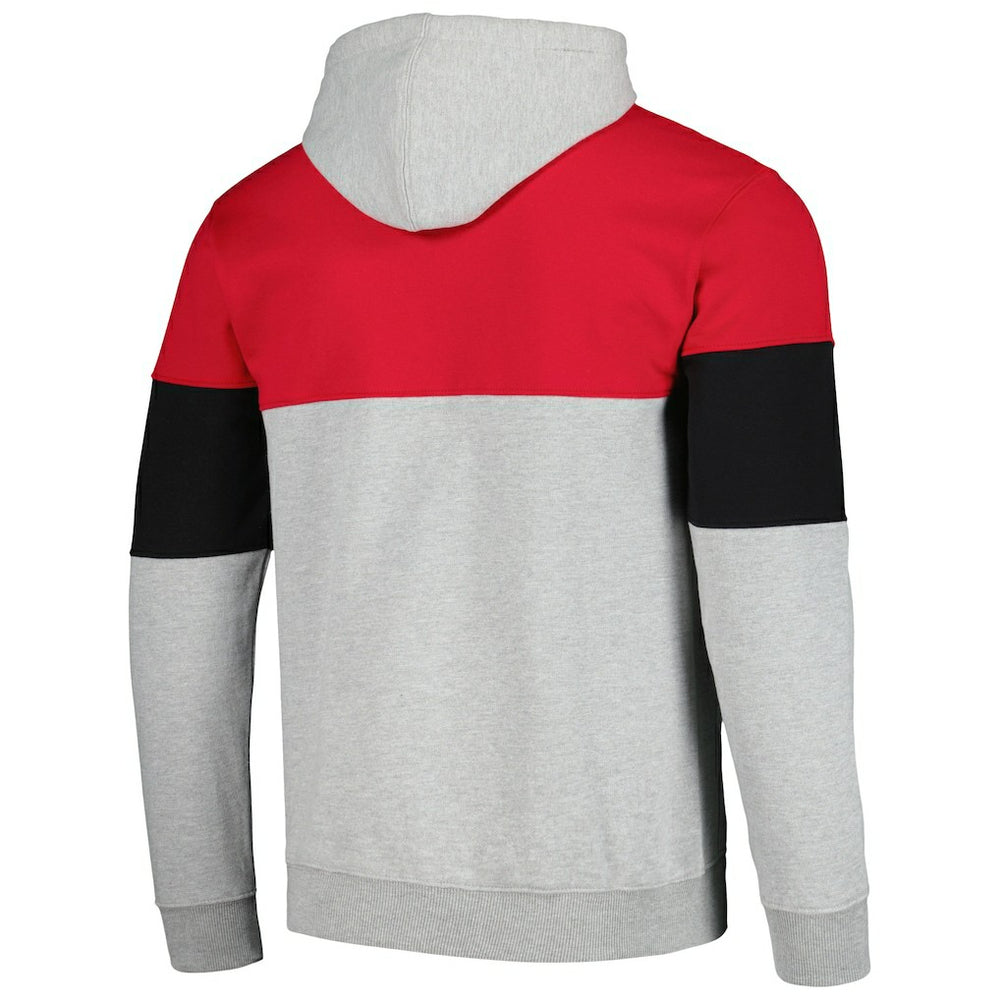 Chicago Bulls Contrast Pieced Pullover Hoodie Red