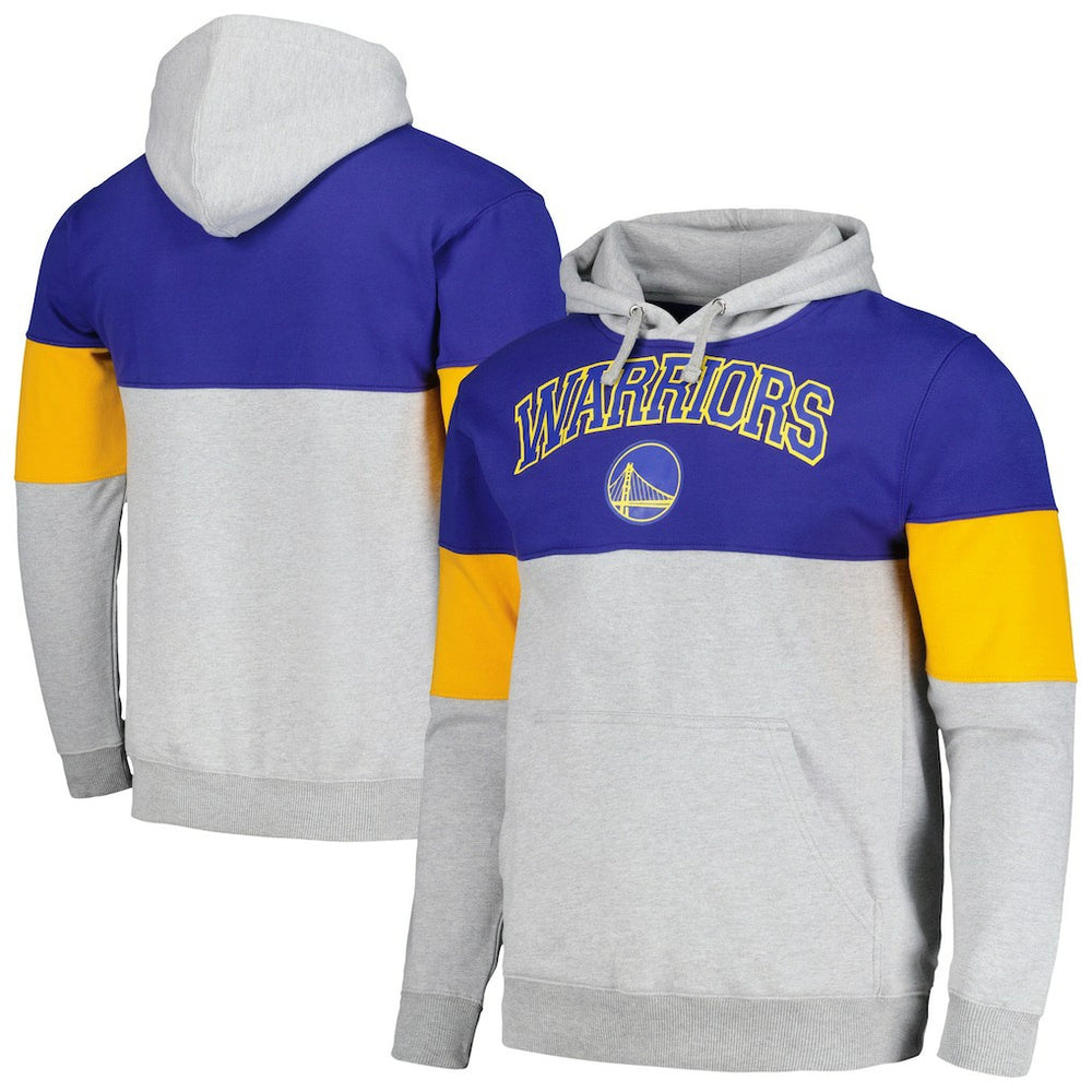 Golden State Warriors Contrast Pieced Pullover Hoodie Royal