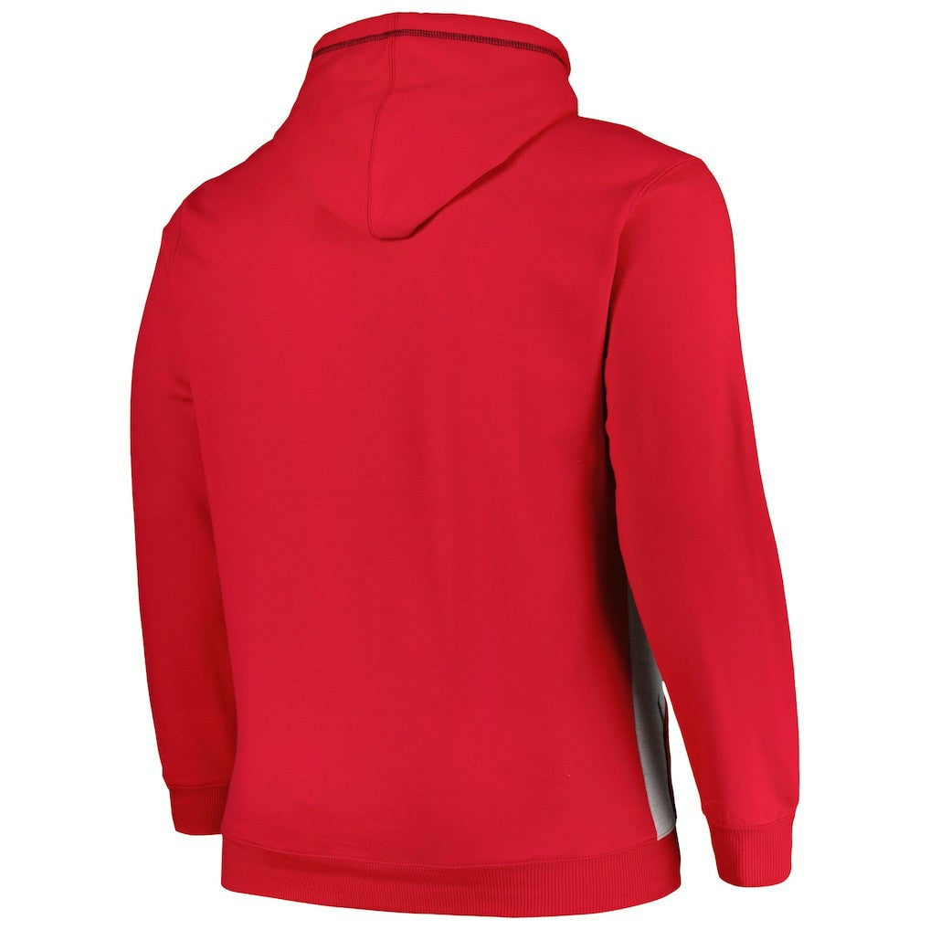 Chicago Bulls Big & Tall Contrast Pieced Stitched Full-Zip Hoodie Red/Heather Gray