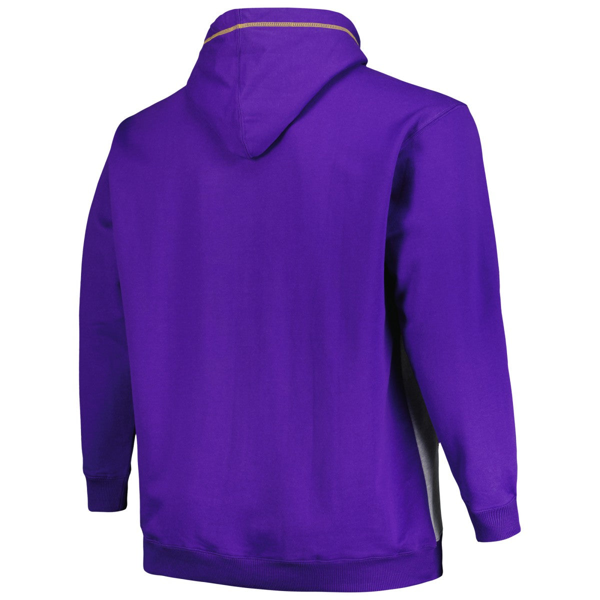 Los Angeles Lakers Big & Tall Contrast Pieced Stitched Full-Zip Hoodie Purple/Heather Gray
