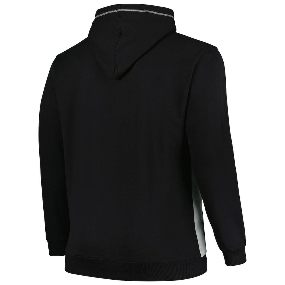 Brooklyn Nets Big & Tall Contrast Pieced Stitched Full-Zip Hoodie Black/Heather Gray