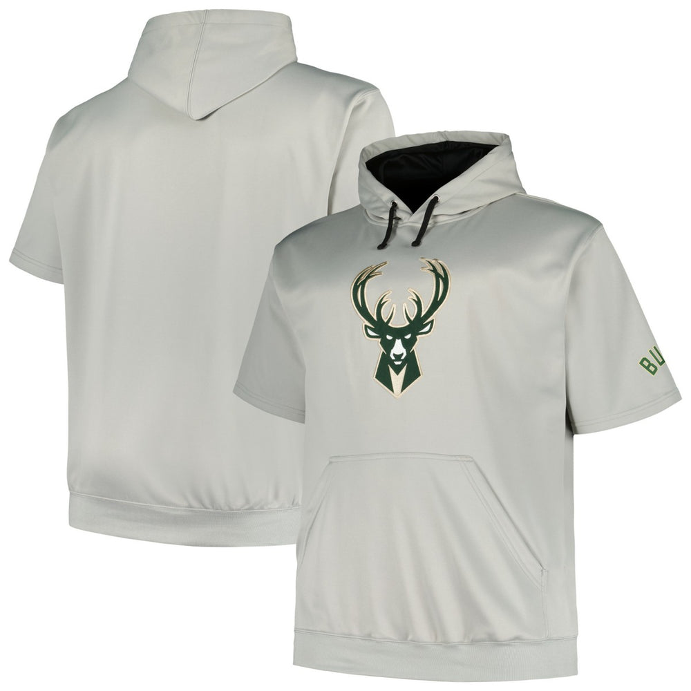Milwaukee Bucks Big & Tall Logo Pullover Hoodie Silver