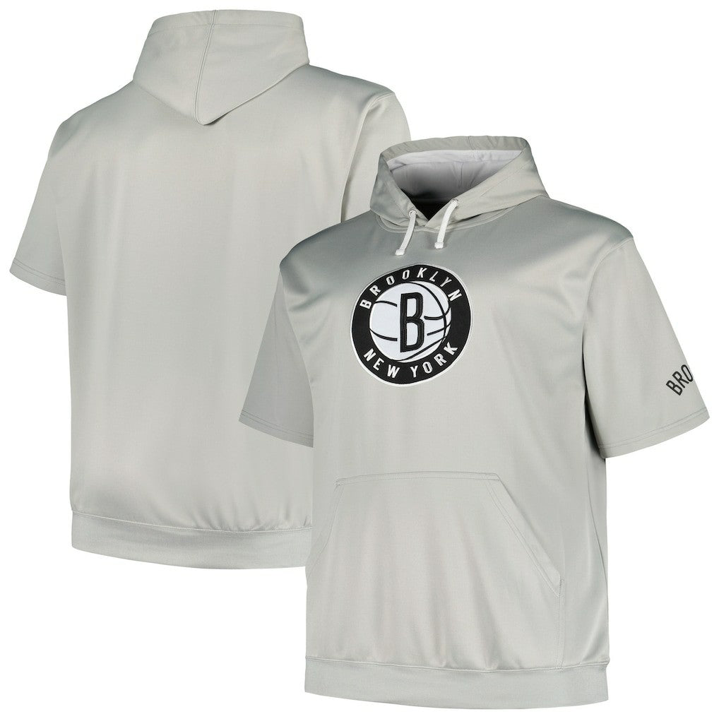 Brooklyn Nets Big & Tall Logo Pullover Hoodie Silver