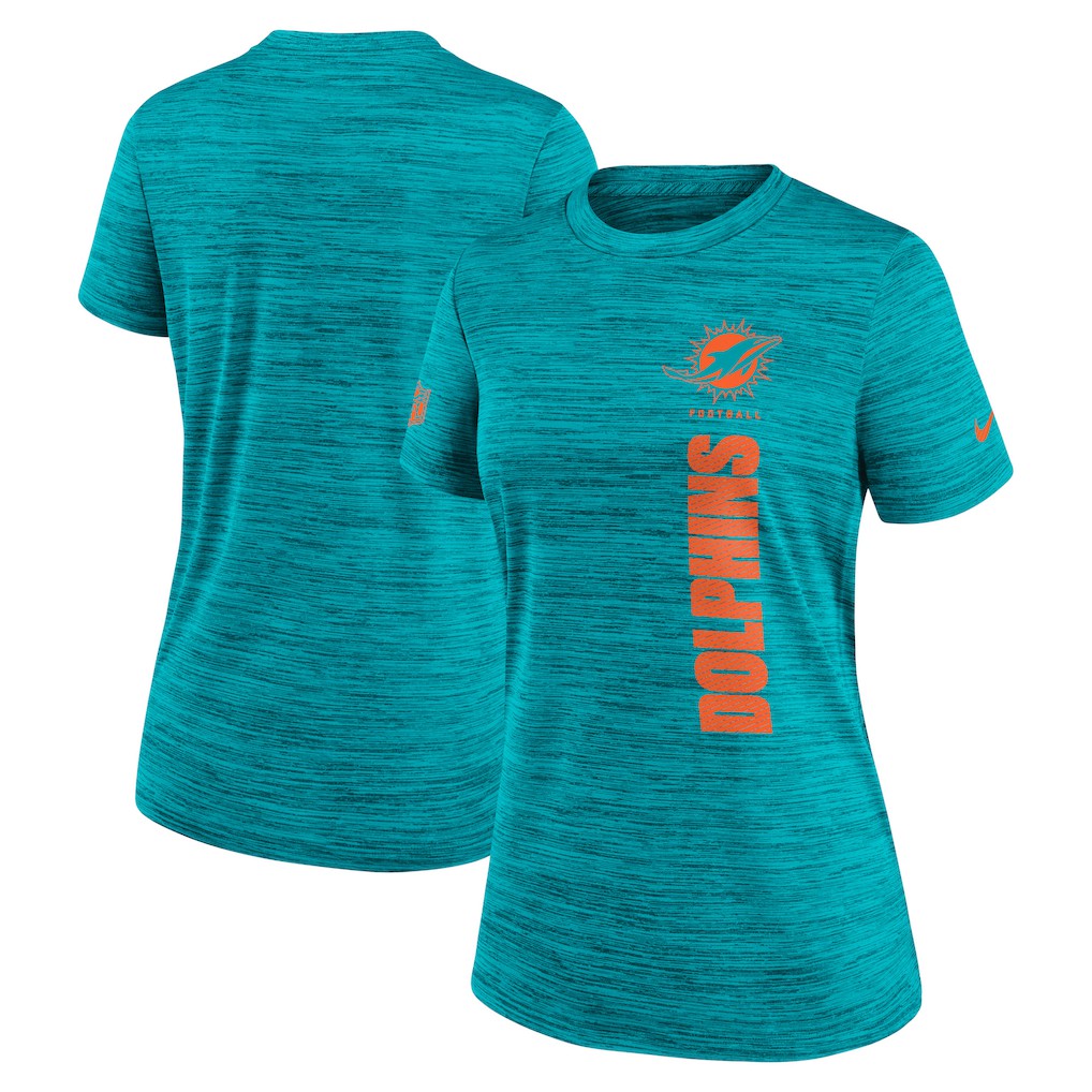 Miami Dolphins Women's Sideline Velocity Dri-FIT T-Shirt Aqua