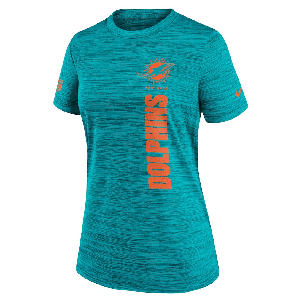 Miami Dolphins Women's Sideline Velocity Dri-FIT T-Shirt Aqua