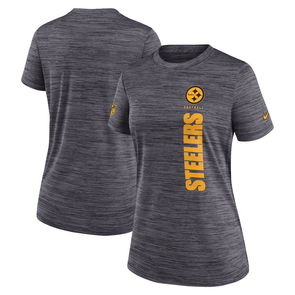 Pittsburgh Steelers Women's Sideline Velocity Dri-FIT T-Shirt Charcoal