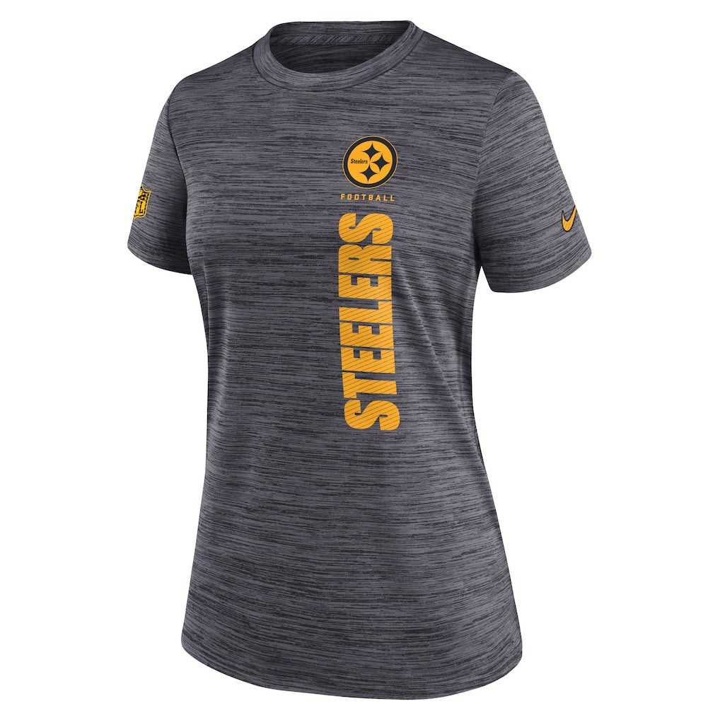 Pittsburgh Steelers Women's Sideline Velocity Dri-FIT T-Shirt Charcoal