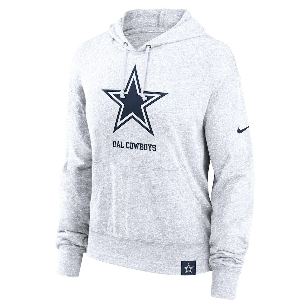 Dallas Cowboys Women's Gym Vintage Logo Pullover Hoodie White