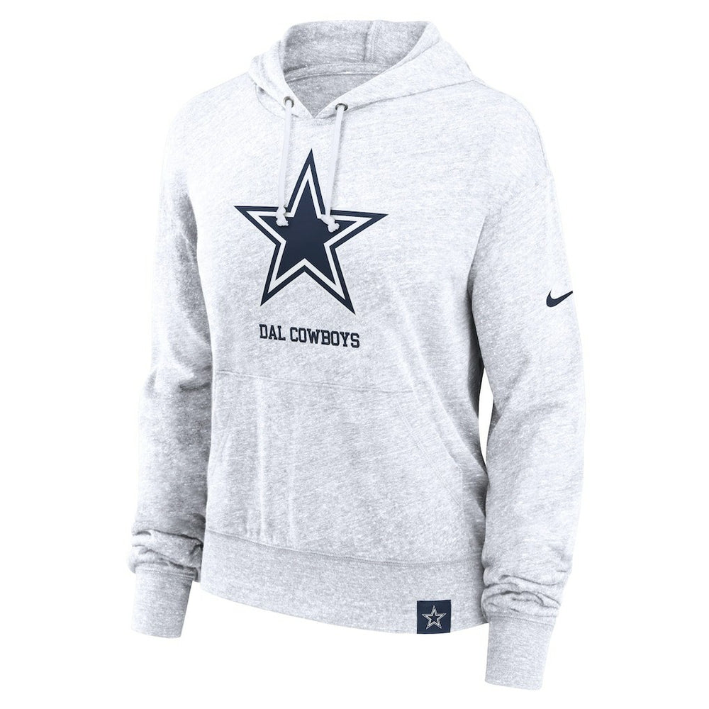 Dallas Cowboys Women's Gym Vintage Logo Pullover Hoodie White