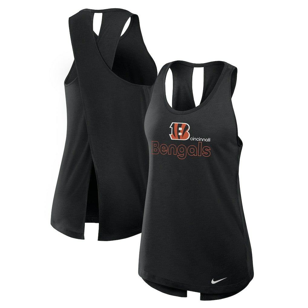 Cincinnati Bengals Women's Open-Back Crisscross Dri-FIT Tank Top Black