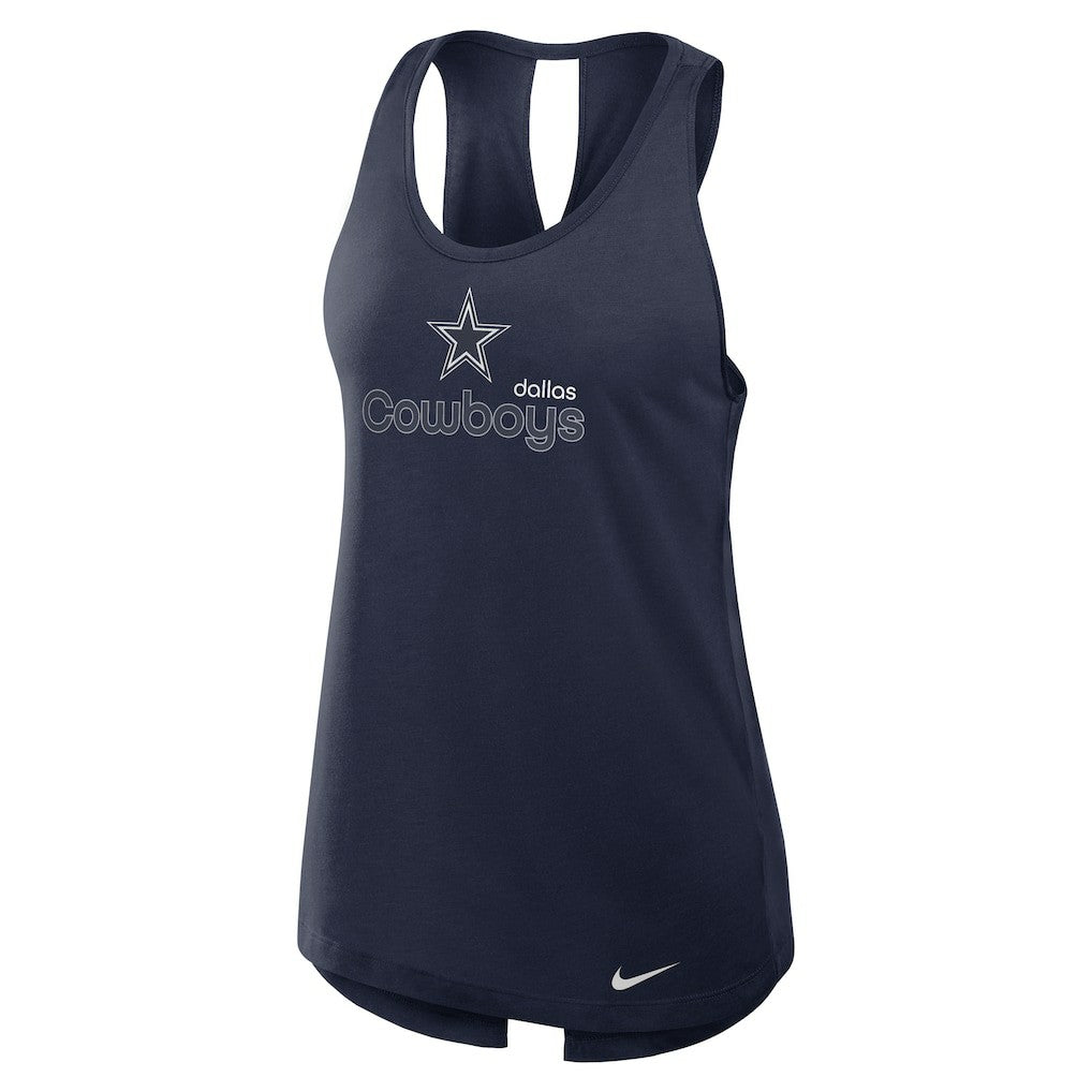 Dallas Cowboys Women's Open-Back Crisscross Dri-FIT Tank Top Navy