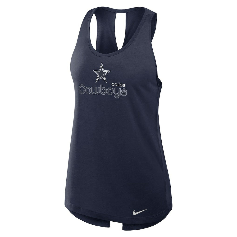 Dallas Cowboys Women's Open-Back Crisscross Dri-FIT Tank Top Navy