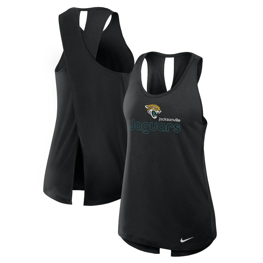 Jacksonville Jaguars Women's Open-Back Crisscross Dri-FIT Tank Top Black