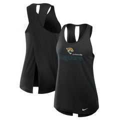 Jacksonville Jaguars Women's Open-Back Crisscross Dri-FIT Tank Top Black