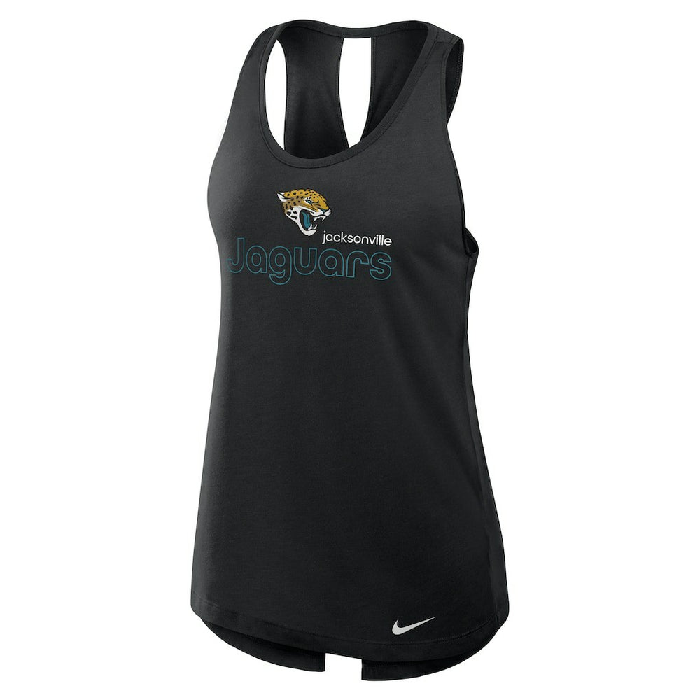 Jacksonville Jaguars Women's Open-Back Crisscross Dri-FIT Tank Top Black