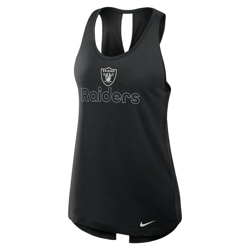 Las Vegas Raiders Women's Open-Back Crisscross Dri-FIT Tank Top Black