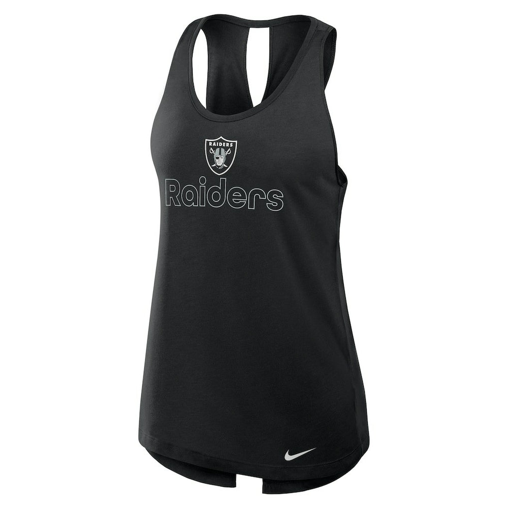 Las Vegas Raiders Women's Open-Back Crisscross Dri-FIT Tank Top Black