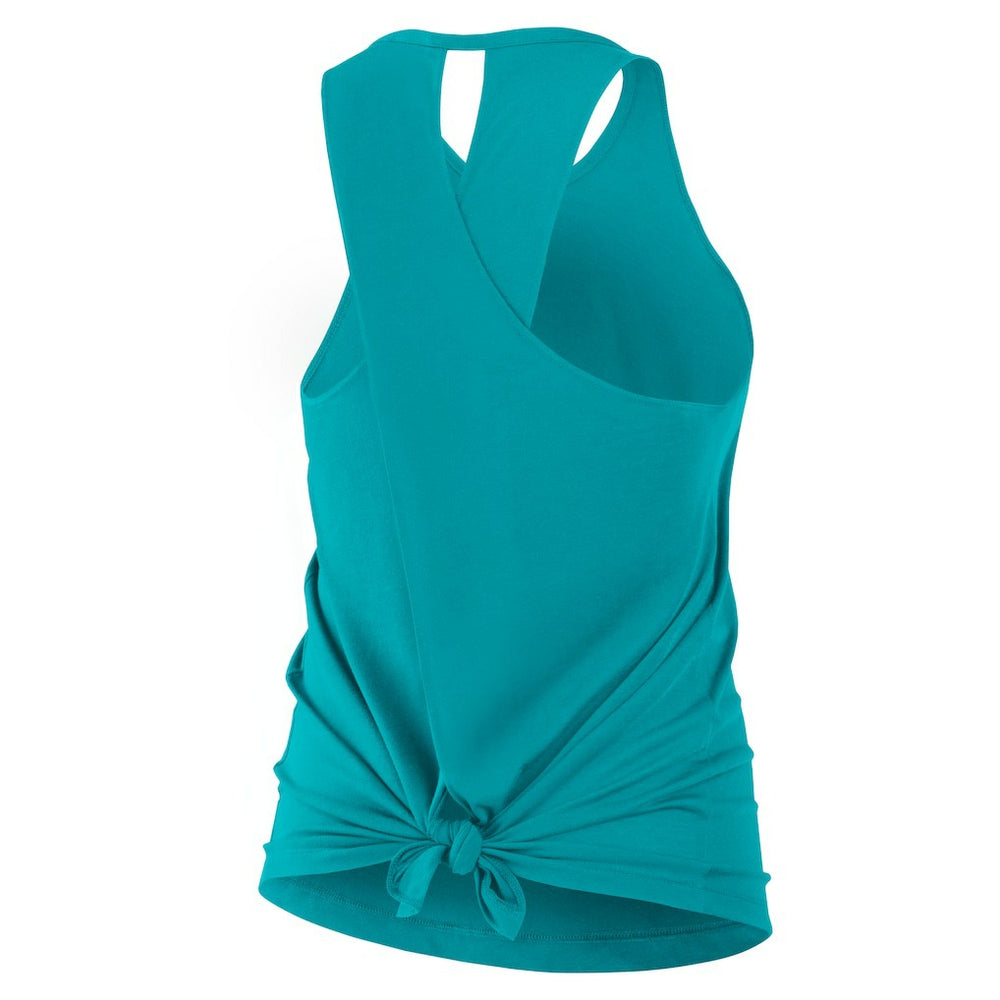 Miami Dolphins Women's Open-Back Crisscross Dri-FIT Tank Top Aqua