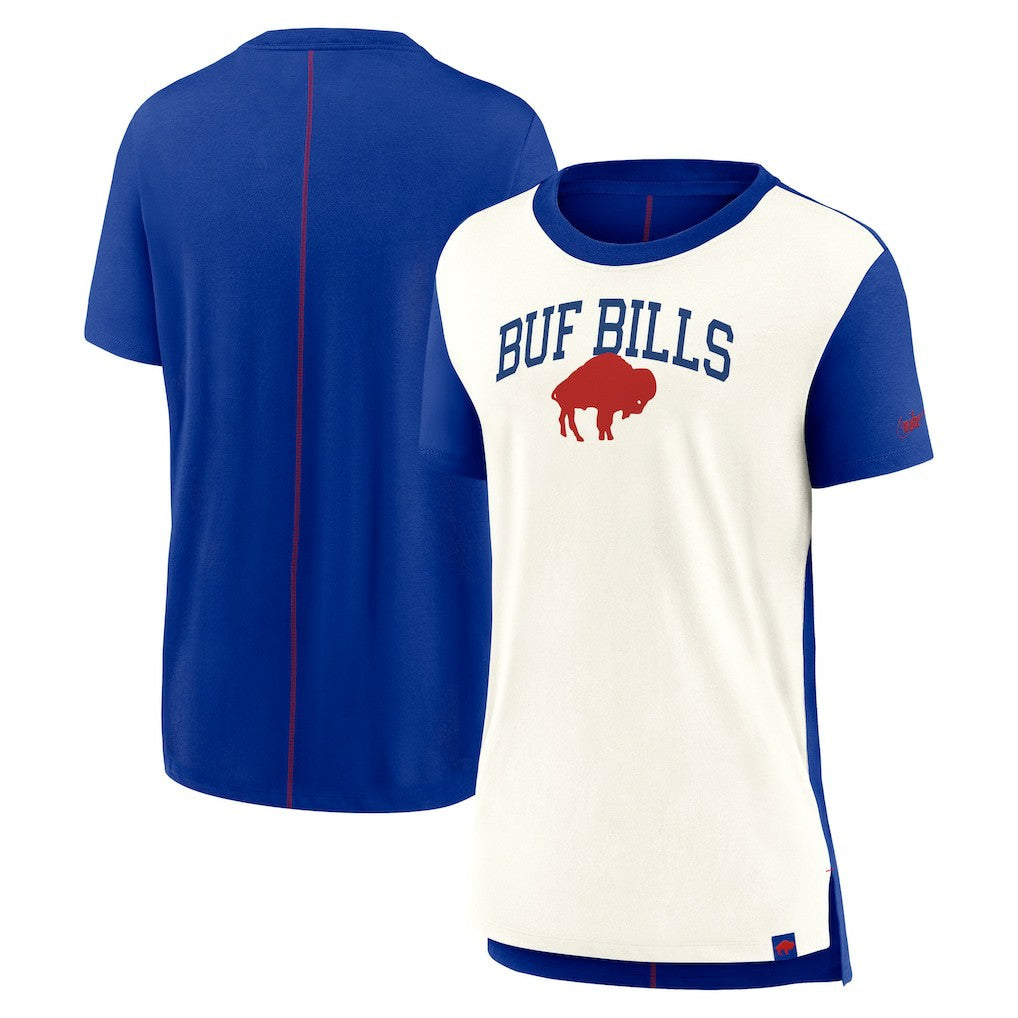 Buffalo Bills Women's Wordmark Tri-Blend T-Shirt Cream/Royal