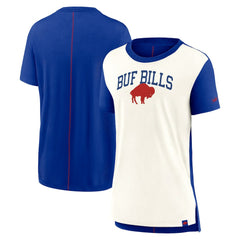 Buffalo Bills Women's Wordmark Tri-Blend T-Shirt Cream/Royal