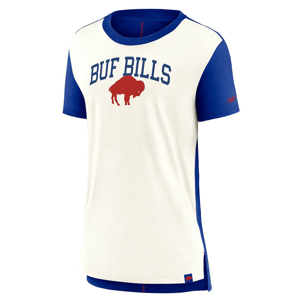 Buffalo Bills Women's Wordmark Tri-Blend T-Shirt Cream/Royal