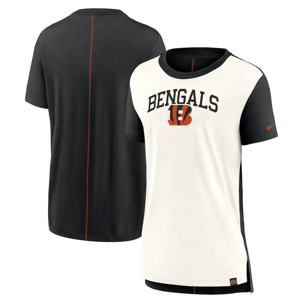 Cincinnati Bengals Women's Wordmark Tri-Blend T-Shirt Cream/Black