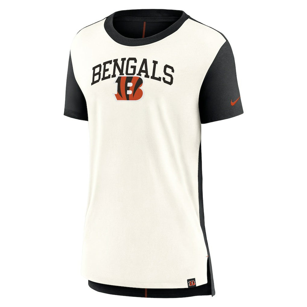 Cincinnati Bengals Women's Wordmark Tri-Blend T-Shirt Cream/Black