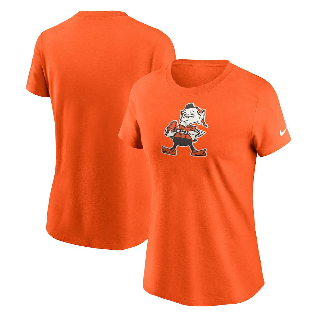 Cleveland Browns Women's Throwback Primary Logo T-Shirt Orange