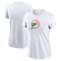 Miami Dolphins Women's Throwback Primary Logo T-Shirt White