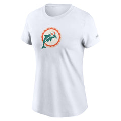 Miami Dolphins Women's Throwback Primary Logo T-Shirt White