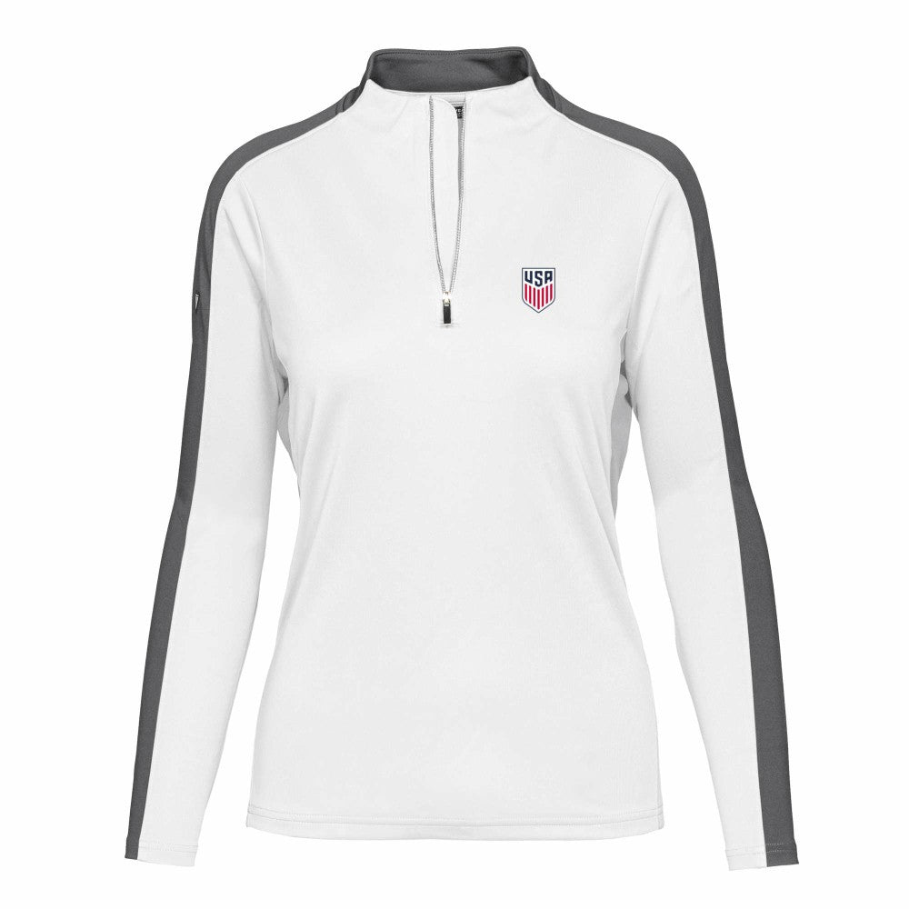 USMNT Levelwear Women's Quarter-Zip Pullover Top White