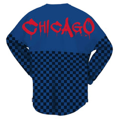 Chicago Cubs Fanatics Women's Checker Print Long Sleeve T-Shirt - Royal T-shirts