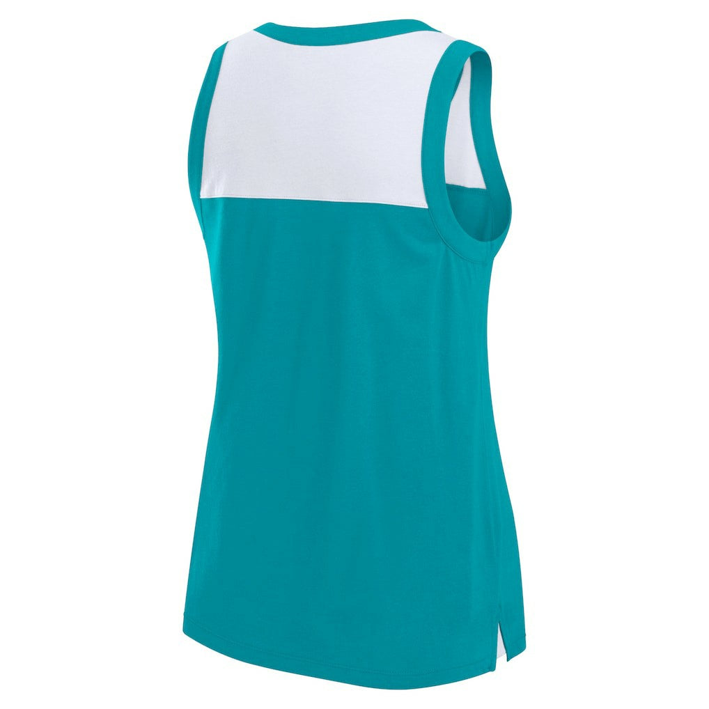 Miami Dolphins Women's Sequin Tank Top Aqua