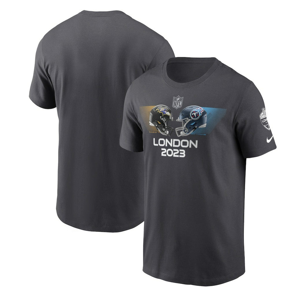Baltimore Ravens vs. Tennessee Titans 2023 London Game Essential T-Shirt Anthracite