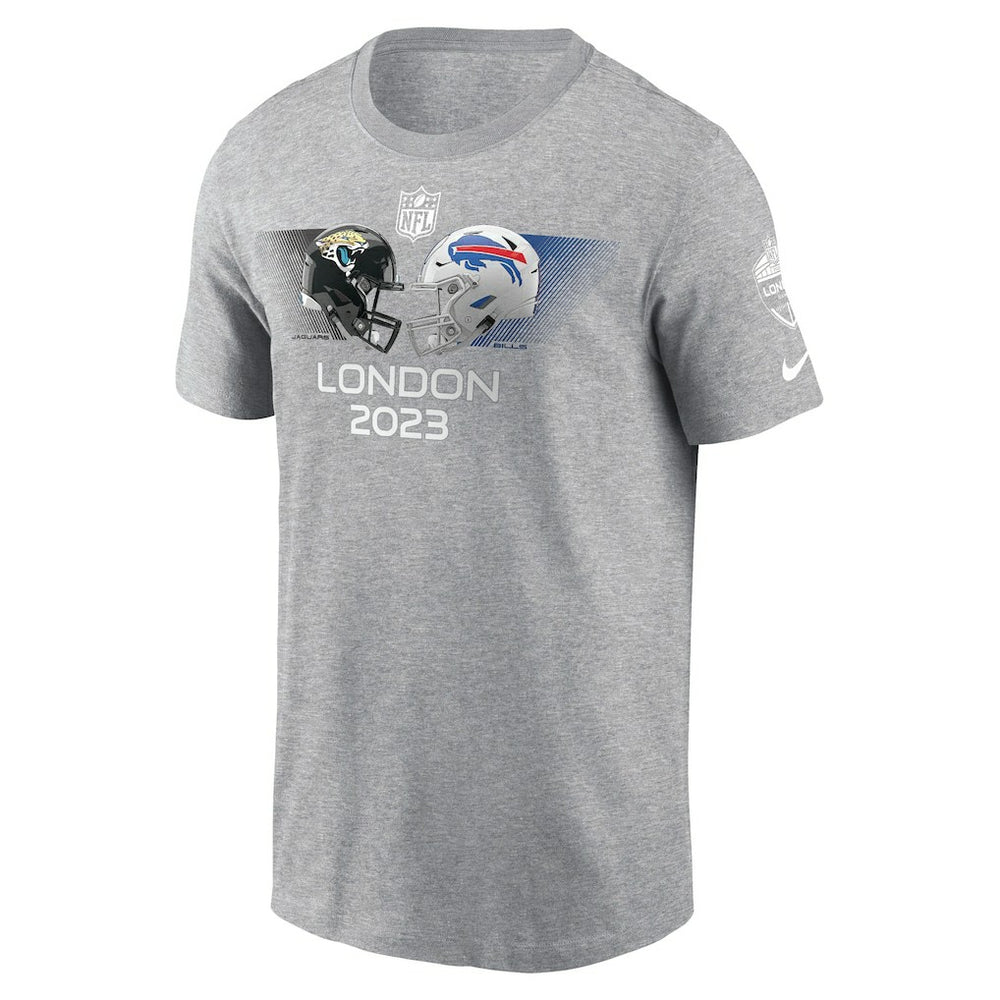Jacksonville Jaguars vs. Buffalo Bills 2023 London Game T-Shirt Heather Charcoal